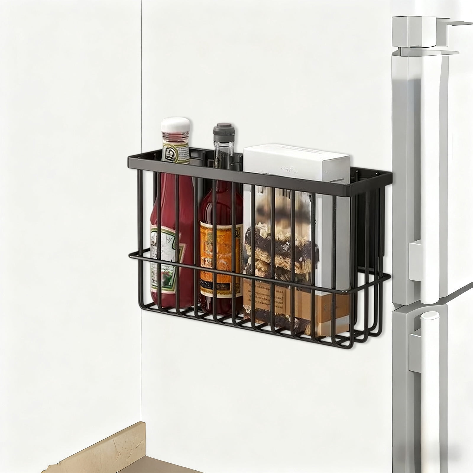 Tgbvmt Magnetic Basket Refrigerator Lint Collector Dryer Ball Storage Rack, Laundry Room Organizer for Home Storage, Suitable for Kitchens, Classrooms, Offices, Strong Magnet for Easy Installation