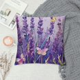 Chilfamy Lavender Flowers Butterfly Print Pillow Covers for Couch High