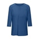 thumbnail image 5 of Karight Tunic Tops for Women Loose Fit Dressy Round Neck Pleated 3/4 Length Sleeve Spring Tops, 5 of 6