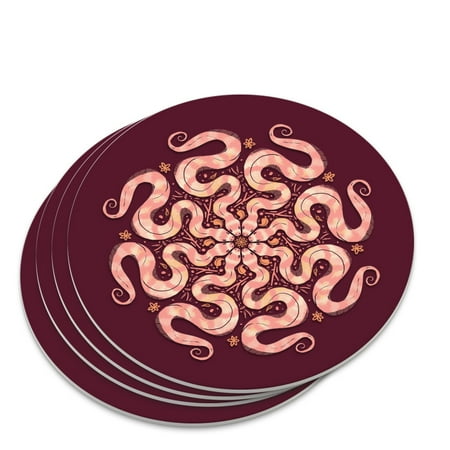 

Circle of Snakes Forming a Flower Novelty Coaster Set