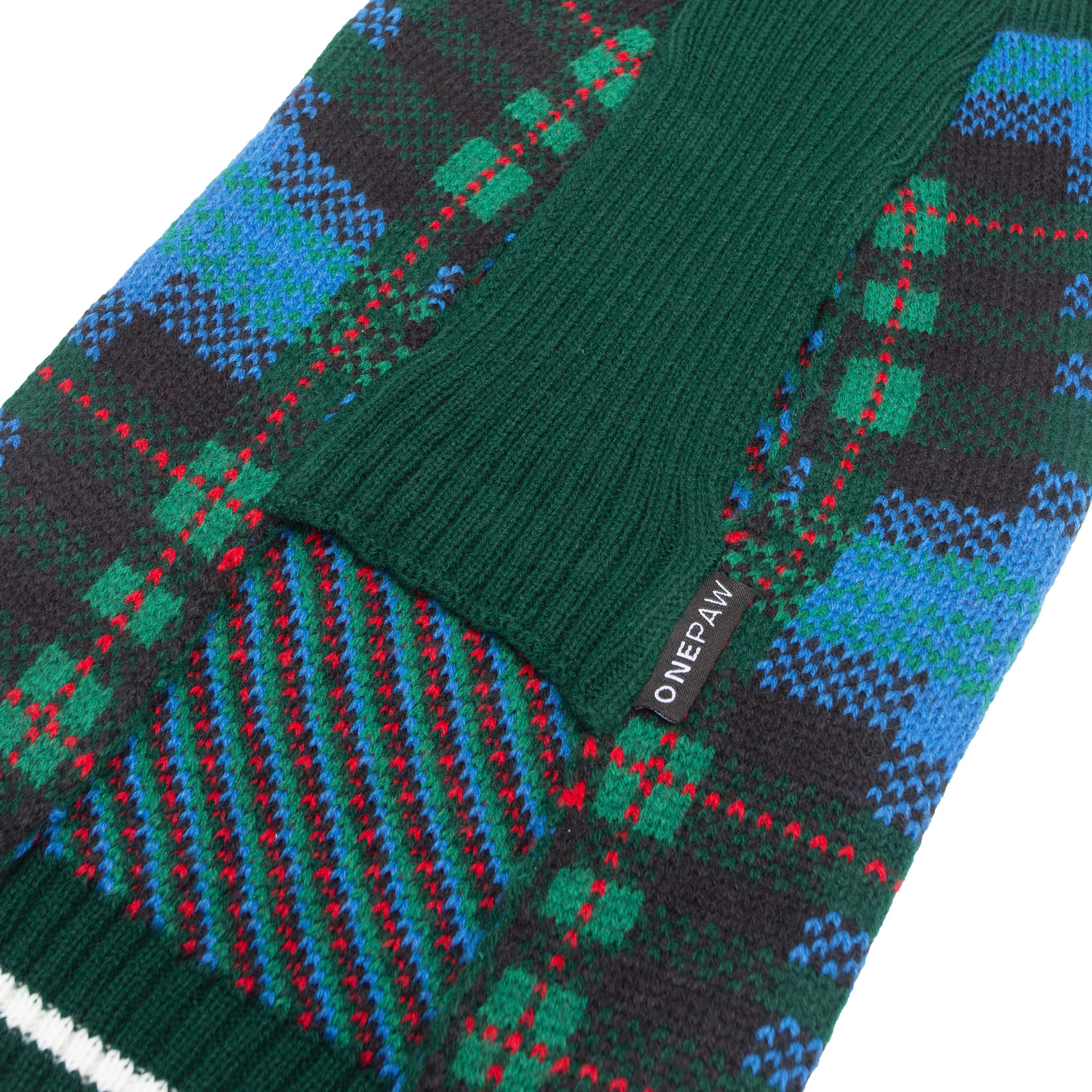 One Paw, Holiday Plaid Sweater, Dog Sweater, Classic Plaid Pattern, ONEPAW EX HOLIDAY SWEATER