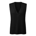 thumbnail image 4 of oqasdz Sweaters for Women Sleeveless Deep V Neck Ribbed Knit Split Pullover Sweater Vest Thin Comforable Blouse Top Casual Versatile, 4 of 4