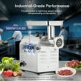 thumbnail image 3 of FOHERE #12 Commercial Meat Grinder Heavy Duty 1.2HP 840LB/H All Stainless Steel Industrial Grinder with 2 Blades, 2 Plates & Sausage Kit - for Commercial Use, 3 of 8