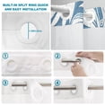 thumbnail image 5 of No Hook Shower Curtain, Palm Tree Monstera Shower Curtains for Bathroom with See Through Top Window, Slate Blue Leaf Boho Botanical Tropical Waterproof & Washable Bath Curtain Narrow 54"x78", 5 of 9