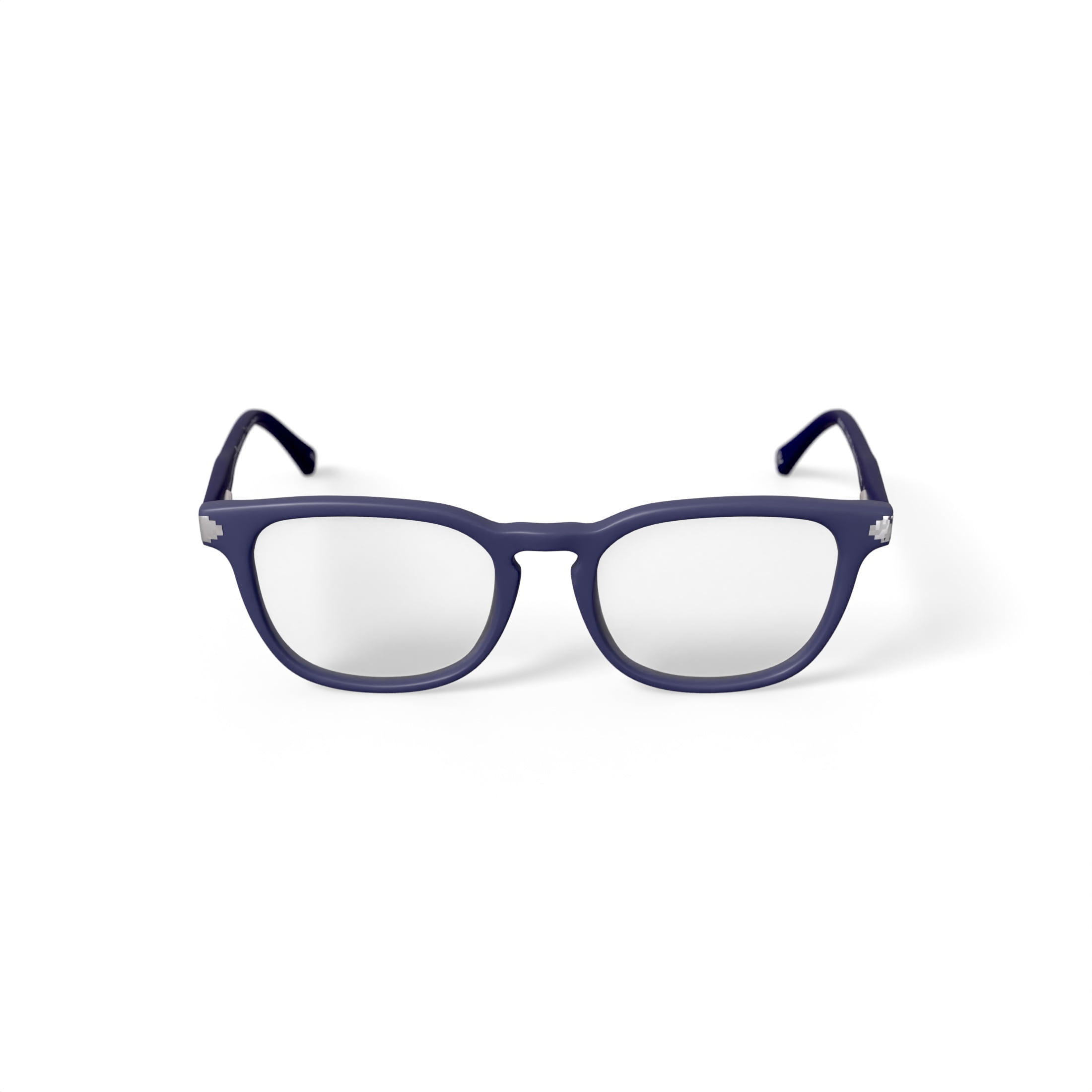 Karun Men's Ranita Square Prescription Eyeglasses with Case, Dark Blue