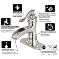 thumbnail image 3 of BWE Waterfall Brushed Nickel Bathroom Sink Faucet Single Handle One Hole Deck Mount Lavatory Commercial, 3 of 9