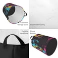 thumbnail image 2 of Balery Neon Gothic Skull Moon Cesta de ropa redonda con asas, impermeable, independiente, para ropa, juguetes, dormitorio y familia-Small, 2 of 6