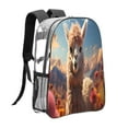 thumbnail image 3 of Susaid Fluffy Alpaca Mountain Meadow Print Clear Backpack See Through Transparent Plastic Clear Bookbags for School, College, Stadium,Work, 3 of 7