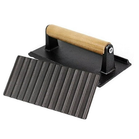 Grill Press Bacon Meat Press with Wooden Handle Rectangular Plate ...