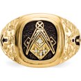 thumbnail image 4 of 14K Yellow Gold Aaa Diamond Men's Masonic Ring (Size 10) Made In United States y4035aaa, 4 of 5