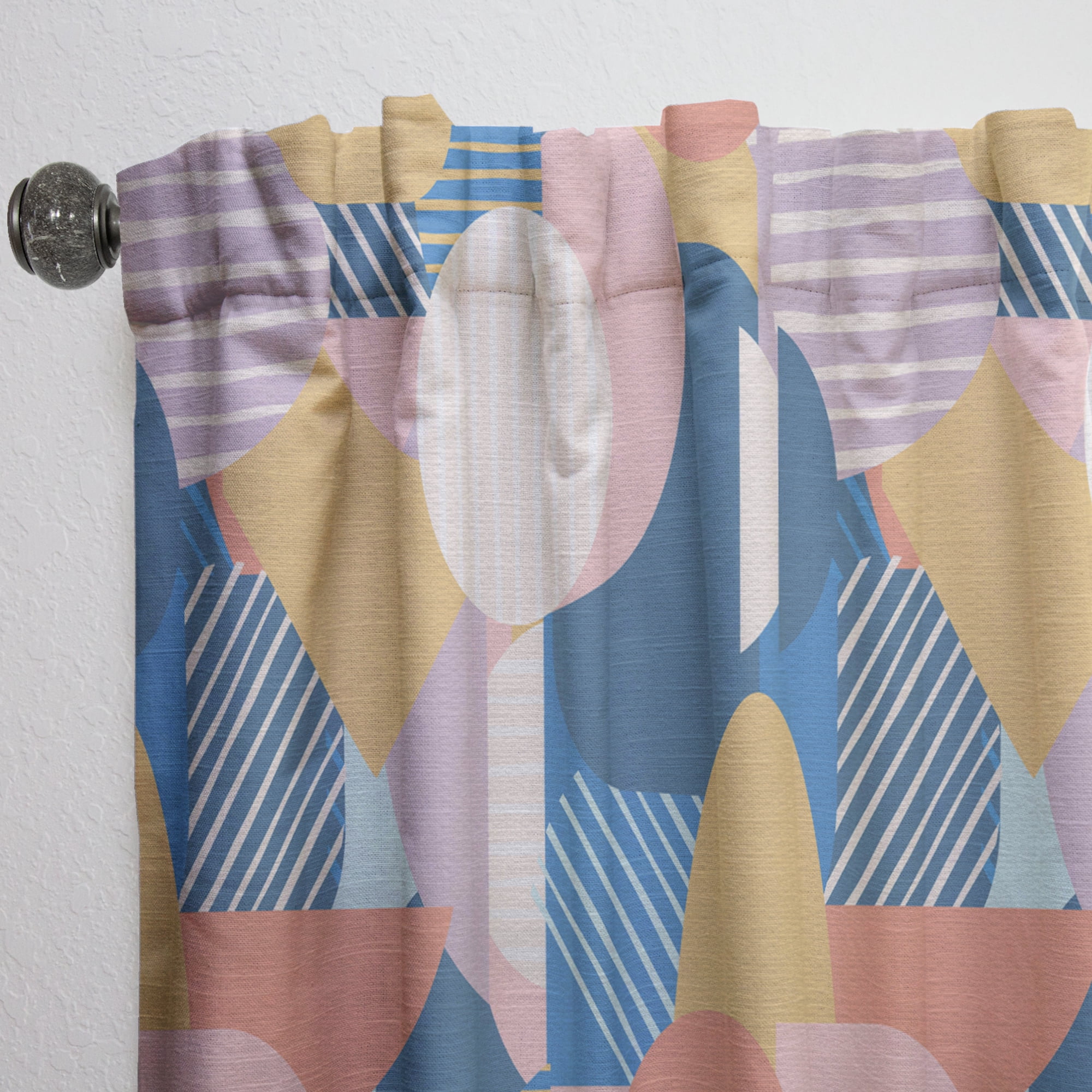 Designart 'Geometrical Modern Shapes Pattern' Mid-Century Modern Curtain Panel