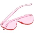 thumbnail image 3 of 2 Pieces Heart Shape Rimless Sunglasses Transparent Candy Color Frameless Glasses Love Eyewear for Women - Pink, 3 of 7
