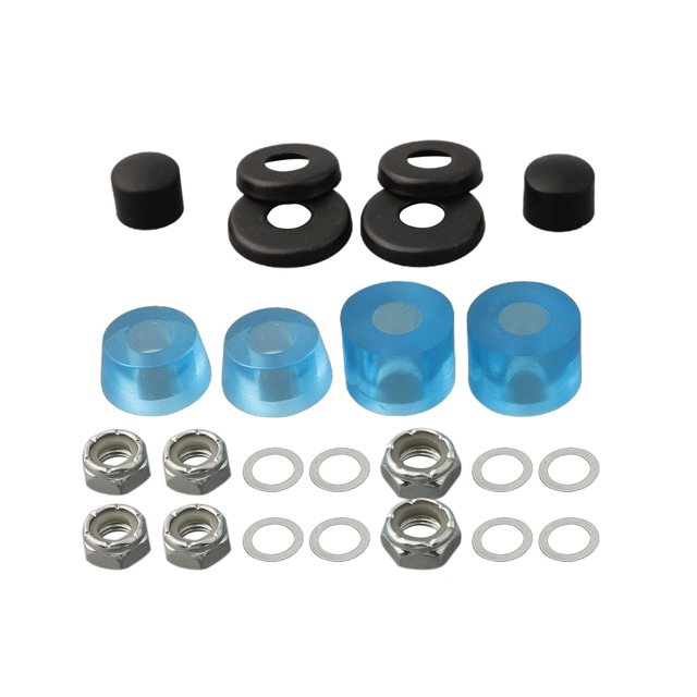 GLFILL 1 Ensemble Bague d'Amortisseur de Planche à Roulettes en PU 3,25 Pouces Longboard Amortisseur Kit de Reconstruction de Camion Universel Hoverboard Extérieur Planche à Roulettes Bleu Transparent
