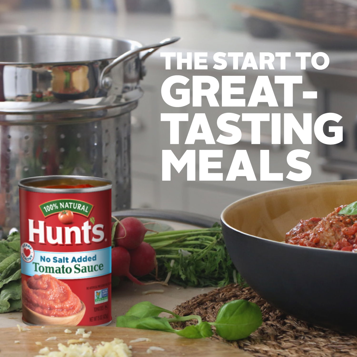 (12 pack) Hunt’s No Salt Added Tomato Sauce, Perfect for Chili & Soups, 15 oz. Can