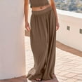 thumbnail image 4 of Sweatpants for Womens High Waist Plus Size Casual Casual Solid Color Cotton Linen Drawstring Elastic Waist Long Wide Leg Pants 50% off Clearance!, 4 of 8