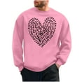 thumbnail image 3 of Jinhomg Mens Holiday Sweatshirt 2025 Trendy Valentine's Day Love Heart Print Pullover Casual Comfy Long Sleeve Crew Neck Tops Todays Pink L, 3 of 6