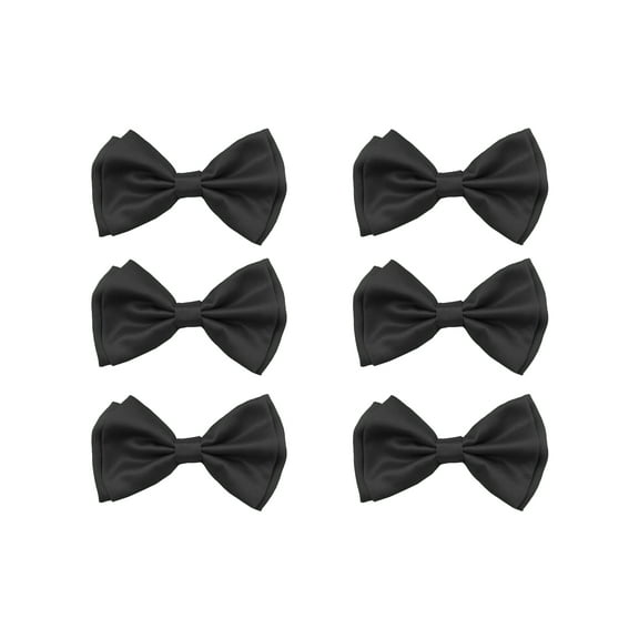 Gravity Threads Tuxedo Solid Color Bow Tie - 6 Pack - Black
