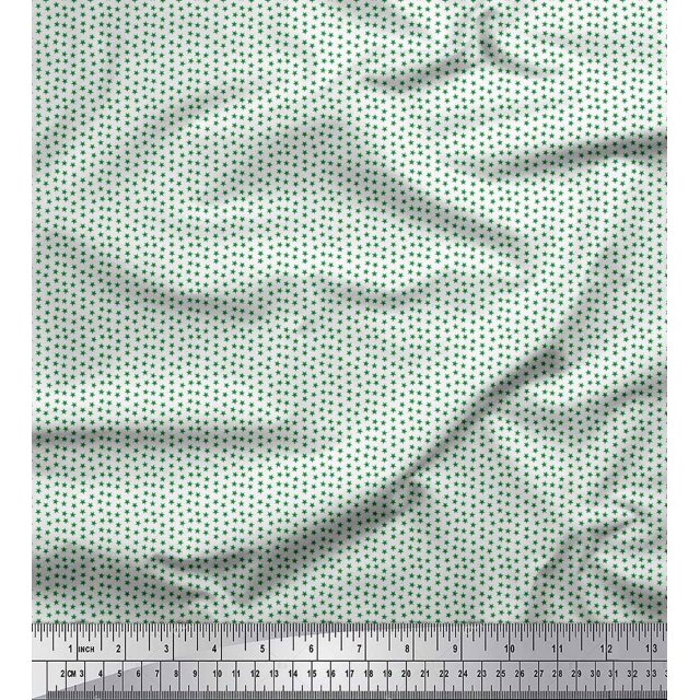 Soimoi Green Heavy Canvas Fabric Stars Star Fabric Prints By Yard 58 Inch Wide