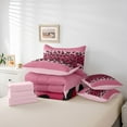 thumbnail image 6 of jejeloiu Cartoon Cheetah Pattern 7pcs Bedding Comforter Set,Modern Geometric Striped Queen Bedding Sets,Pink Black Queen Sheet Sets For Girl Teens,Breathable Home Decor Reversible, 6 of 8