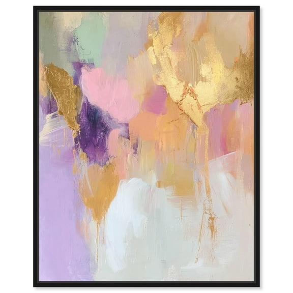 Canvas of Gold and Purple I Canvas Pastel Abstracts by Art Remedy, Black Frame, 16" x 20"