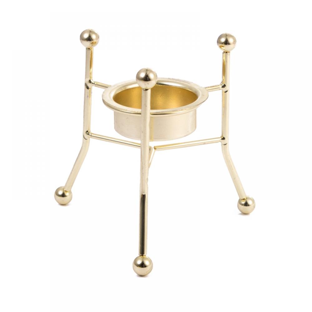 Choosebetter Iron Pillar Candle Holder, Decorative Gold Iron Plate