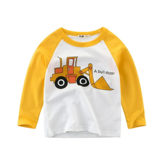 KYAIGUO T-Shirt Décontracté à Manches Longues pour Garçons Tout-Petits 1-9 Ans T-Shirt Bébé Printemps Automne Col Rond