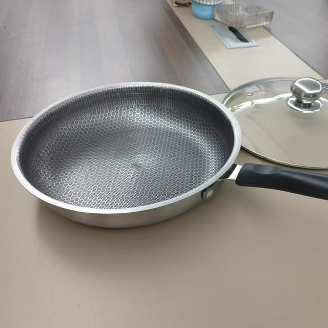 Minkissy Japanese Frying Pan for Cooking Various Dishes Stainless Steel Nonstick Cooking for Professional Chefs 1Pcs