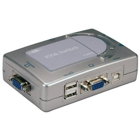 QVS KVM-12UN2 USB 2.0 2 Port KVM Compact Switch with Built-in 2Port Hub