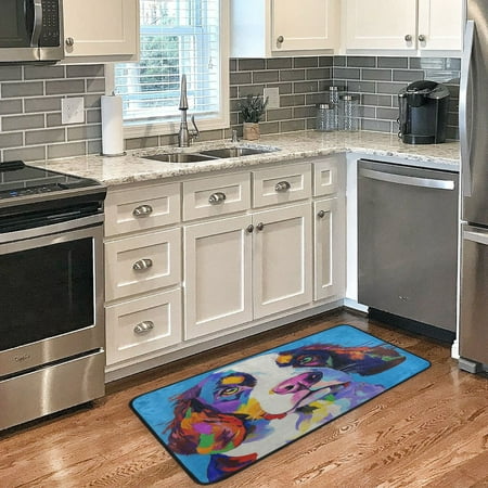 

Long Floor Mat 39x20Inch Kitchen Mat Bathroom Mat Living Room Mat Bedroom Mat Absorbent Delicate Fabric No Ball Do Not Fade Oil Painting Pretty Dog