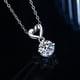 thumbnail image 4 of Collar clásico de plata S925 con forma de amor para mujer, colgante de lujo personalizado de quilates pequeños, cadena de clavícula de moda, regalo, 4 of 5
