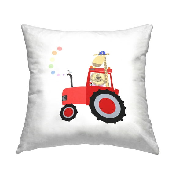 Stupell Industries Animals in Red Tractor Decorative Printed Throw Pillow Design by Carla Daly