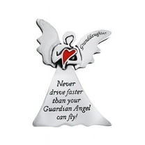 Extel Pewter Granddaughter "Never Drive Faster Than Your Guardian Angel" Sun Visor Clip for Granddaughter Car Truck