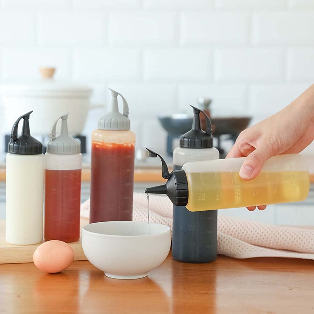 Plastic Squeeze Bottle Condiment Dispenser Ketchup Sauce Pepper Kitchen Tool 