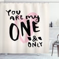 thumbnail image 1 of Ambesonne Only Saying Shower Curtain, Romantic Texting, 69"Wx75"L, Pale Pink Charcoal Grey, 1 of 3