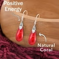 thumbnail image 5 of Coral Red Earrings for Women Dangling in 925 Sterling Silver - Drop Earrings Handmade Birthstone Vintage Boho Jewelry Birthday Christmas Gifts, 5 of 11