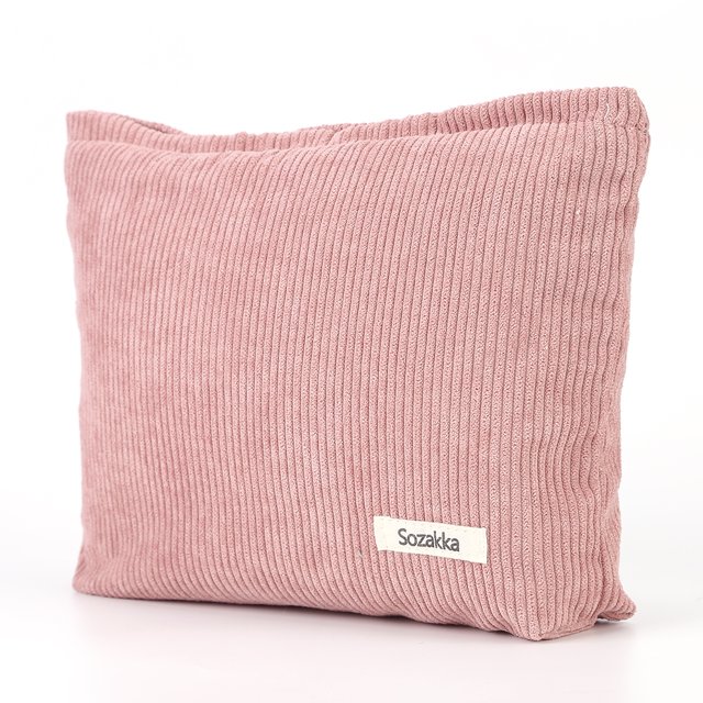 Bolsa de cosméticos de pana de color sólido Estuche de almacenamiento de viaje para mujer (rosa) Ndcxsfigh Cuidado Belleza