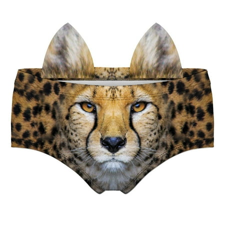 

Gallickan Ladies Underwear 2023 Ladies Fashion Cute Funny Animal Ear Pattern Breathable Panties Low Waist Briefs Bikini Underwear for Women