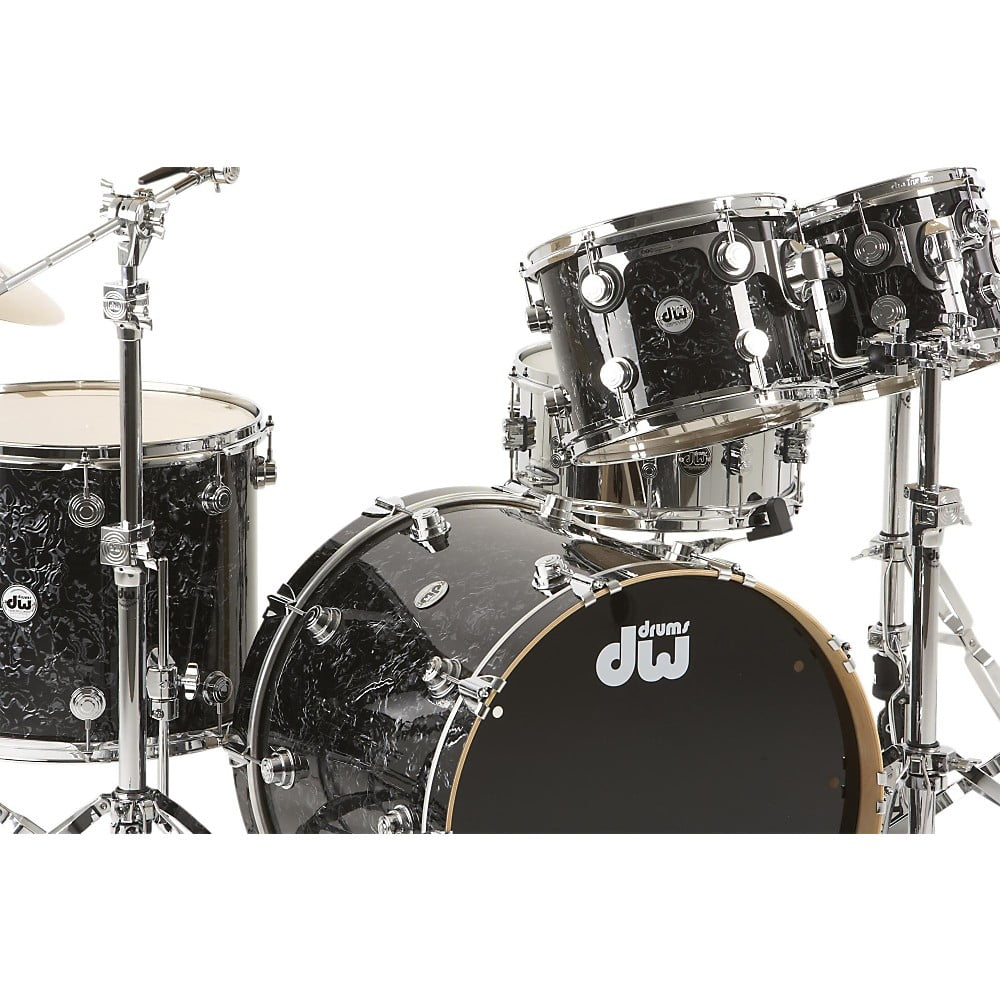 DW SSC Collectors Series 4-Piece Finish Ply Shell Pack With 22" Bass Drum Black Velvet Chrome Hardware