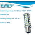 thumbnail image 2 of HQRP BA15s Bayonet Base 66 LEDs SMD 3528 LED Bulb Cool White 6300K-7000K 10-30V DC 5W 320-370 Lumen, 2 of 7
