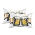 thumbnail image 2 of Dailycode Satin Pillow Case Standard Silk Pillow Cover for Hair and Skin Envelope Closure Cheers for Beer Mugs 20"x26", 2 of 9