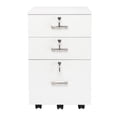 thumbnail image 5 of Hassch 3 Drawer Mobile File Cabinet with Lock, Filing Cabinet with Lockable Wheels for Home Office, White, 5 of 9