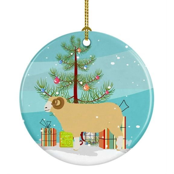 Caroline's Treasures Horned Dorset Sheep Christmas Ceramic Ornament