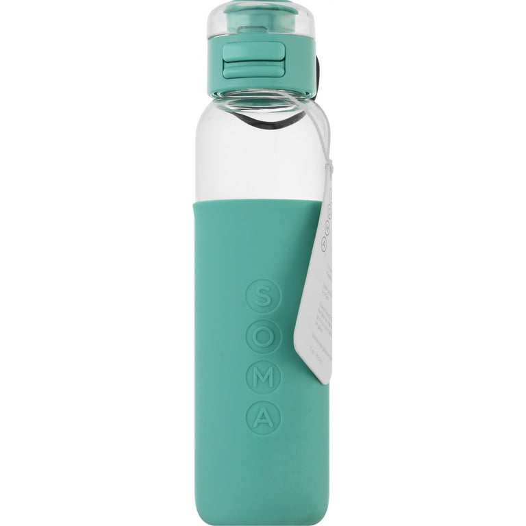 Glass Water Bottle with Silicone Sleeve - Emerald 17oz