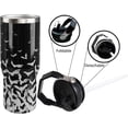 thumbnail image 2 of 30oz Halloween Tumbler with Handle and Straw, Bat Insulated Leak Proof Tumbler, Black Goth Travel Coffee Mug, Reusable Stainless Steel Witch Tumbler, Halloween Gifts for Women, 2 of 6