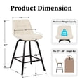 thumbnail image 2 of ClinQ 26 inch Swivel Counter Height Bar Stool Set of 3, Linen Upholstered Seat with Metal Legs and Back, Linen-Fabric, 2 of 6