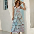thumbnail image 2 of Mermaid Fish Scales Art Sleeveless Dress Women's Summer Suit Dresses for Women 2025 Luxury Party Dress, 2 of 7