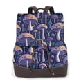 thumbnail image 1 of Easygdp Floral Hippie Mushrooms Mochila de Cuero para Mujeres, Bolso de Hombro, Bolsos de Mano de Moda para Trabajo y Viajes, 1 of 4