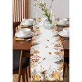 thumbnail image 2 of Table Runners 70 Inches Long Dress Scarves, Fall Grey Orange Farmhouse Coffee/Dining/Kitchen Table Decor, Holiday Table Runner, Thanksgiving Pumpkins Brown Maple Leaf 13x70 Inch, 2 of 7