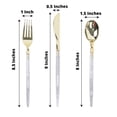 thumbnail image 5 of BalsaCircle 24 Silver 8" Disposable Plastic Cutlery Gold Glittered Handle Tableware, 5 of 8