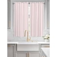 thumbnail image 4 of Bedroom Curtains 63 Inches length, Pink Striped Window Treatment Curtain Drapes, Modern Farmhouse Pink White Stripes Rod Pocket Curtain Panels for Living Room Kitchen, 42"x63", 2 Panels, 4 of 7